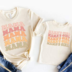 Mommy and Me Shirts, Mama's Girl Shirts, Retro Mom and Daughter Shirts, Mama Shirt, Neutral Boho Retro Tee