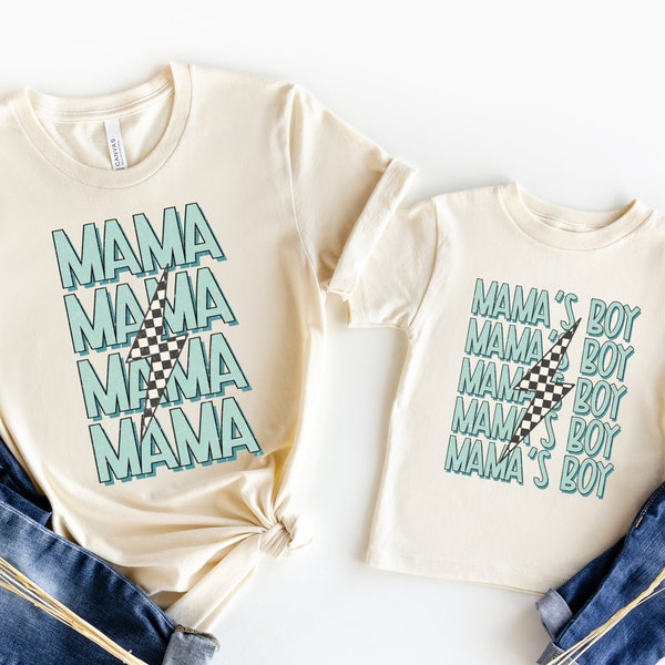 Rocker Mama and Mama's Boy Shirts, Mommy and Me Shirts, Retro Mother and Son Outfit, New Baby Gift, Baby Shower Gift, Mothers Day Outfit