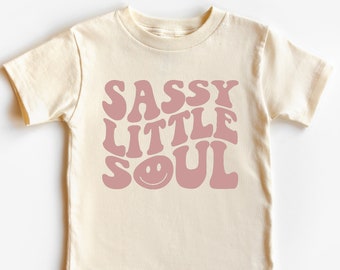 Sassy Little Soul Shirt, Retro Neutral Boho Girls T-Shirt, Trendy Sassy Shirt for Girls, Preppy Shirt, Aesthetic Shirt