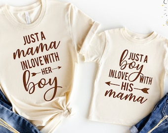 Just a Mommy and Boy Shirts, Mommy and Me Shirts, Neutral Retro Matching Mother and Son Outfit, New Baby Gift, Baby Shower Gift, Mothers Day