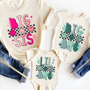 Matching Sibling Shirts, Big Sister, Little Brother, Big Brother, Little Sister Tee, Retro Kids, Toddler, Baby, Girls, Boys, Announcement