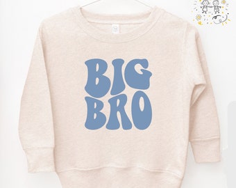 Big Brother Sweatshirt For Boys, Natural Boho Big Bro Hoodie, Retro Sweatshirt, Pregnancy Reveal, Pregnancy Announcement, Big Brother Gift
