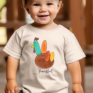Thankful Thanksgiving Shirt For Kids, Retro Thanksgiving Shirt, Trendy Girls Outfit, Turkey Boys Shirt, Babyboy Onesie, Babygirl Fall Outfit