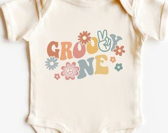 1st Birthday Party Shirts, Matching First Birthday Family Shirts, Groovy One Baby Bodysuits, Mom and Dad Birthday Shirts