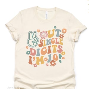 10th Birthday Shirt For Girls, Retro Trendy Matching Birthday Shirts For All Family, Preppy Girls Birthday T-shirt, Peace Out Single Digit
