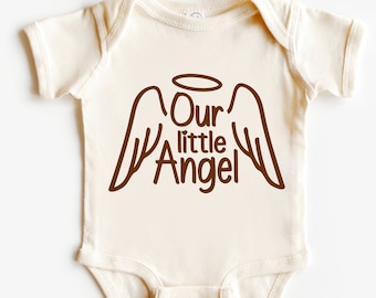 Our Little Angel Onesie, Cute Onesie for Baby Boy, Gift for New Baby Girl, Baby Boy Outfit, Baby Shower Gift, Neutral Bodysuit For Baby