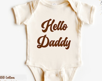 Pregnancy Announcement to Husband, Hello Daddy Onesie, Pregnancy Reveal Onesie, Gift for New Dad
