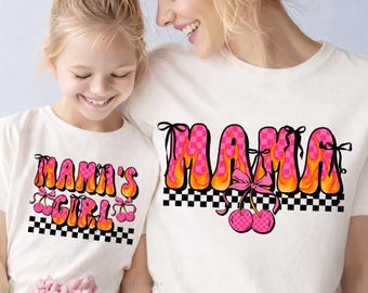 Cherry Mommy and Me Matching Sweatshirts or Shirts, Retro, Toddler Girls, Daughter, Mama, Mini Outfits, Mothers Day, Baby Shower Gift