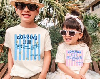 Custom Cousin Crew Shirts, Retro Matching Summer Cousin Shirts For Kids, Striped, Toddler Shirts, Boys Shirts, Girls Shirts