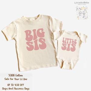 Retro Matching Sibling Shirts, Big Sister, Little Bro, Big Brother, Little Sis Tee, Retro Kids, Toddler, Baby, Girls, Boys, Announcement image 3