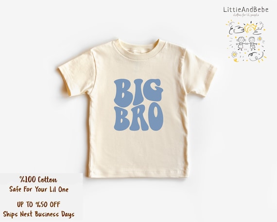 Big Brother Shirt Big Bro T shirt Retro Natural Boho Shirt for Boys Pregnancy Reveal Promoted to Big Bro Pregnancy Announcement Shirt Etsy