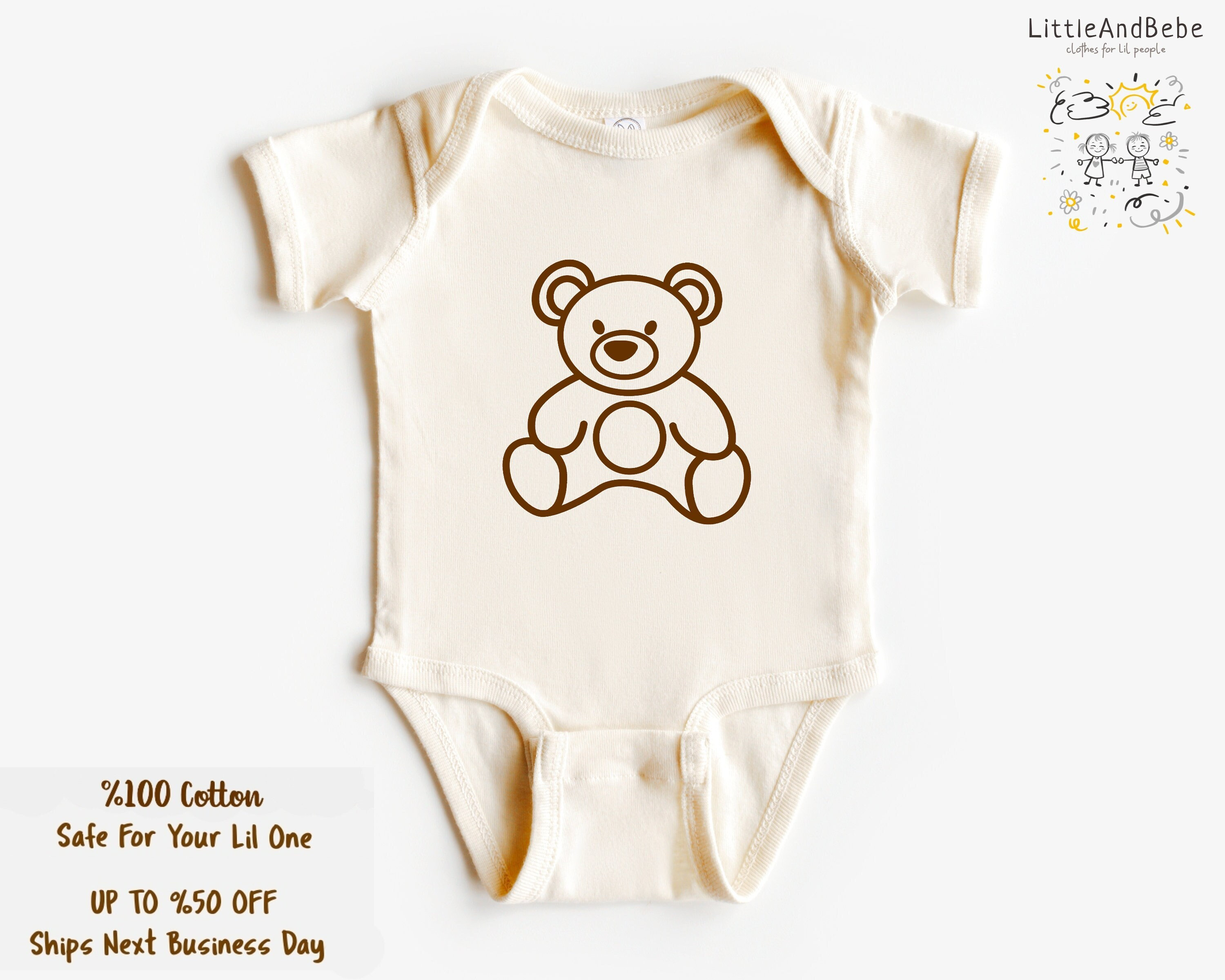 Bear Embroidered Onesie