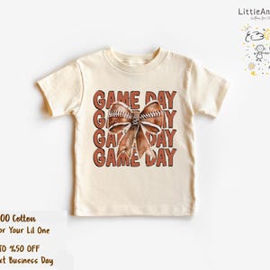 Game Day Sweatshirt for Girls, Coquette Shirts, Football Toddler Shirts, Retro Girls Outfit, Trendy Fall Sweatshirt for Kids image 5