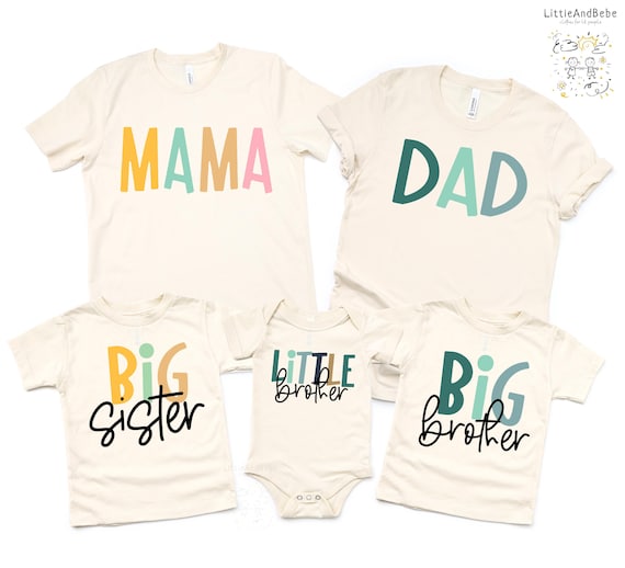 Mommy and Me Matching Family Shirts, Mama, Dad, Big Sister, Little Brother, Big Brother, Little Sister, Sibling Tshirts, Announcement,