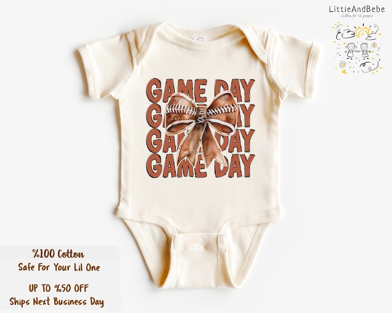 Game Day Sweatshirt for Girls, Coquette Shirts, Football Toddler Shirts, Retro Girls Outfit, Trendy Fall Sweatshirt for Kids image 4