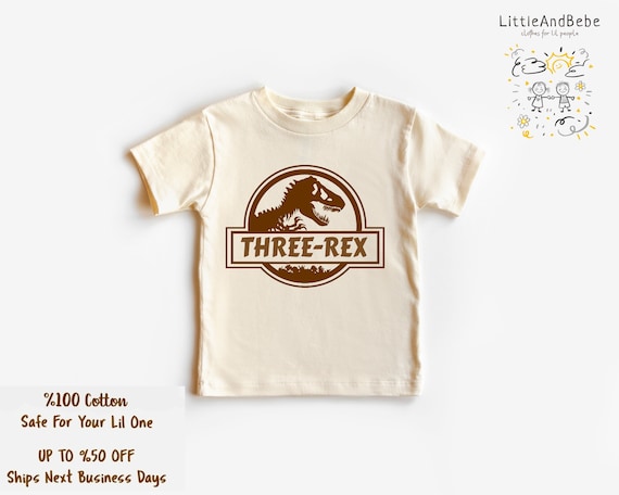Third Birthday Shirt For Boys,  Dinosaur 3rd Birthday Shirt Boy, Retro Neutral Boho Birthday Shirt For Boys, Trendy Birthday Boy Gift