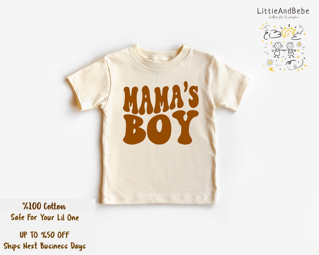Mama's Boy Tshirt, Mamas Boy Tshirt, Retro Neutral Boho Shirt for
