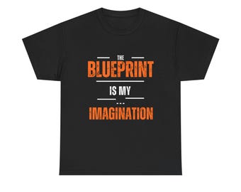Imagination Blueprint Graphic Tee, Creative Artist Shirt, Inspirational Cotton T-Shirt