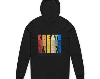 Create it Inspirational Unisex Hooded Long Sleeve Tee, Motivational Graphic Hoodie, Encouraging Pullover Shirt,