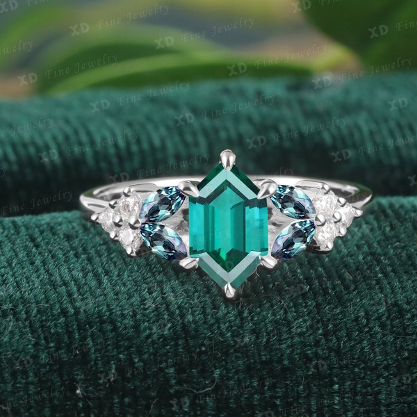 Emerald Wedding Ring Etsy UK