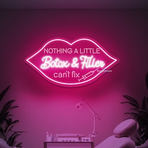 Lips Filler Botox Led Neon Light Nothing A Little Botox Filler Neon Sign Botox Art Neon Sign For Medspa Décor Injector Spa Studio Decoration