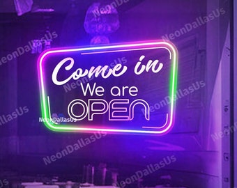 Come In We Are Open Sign Color Changing Open Neon Sign Store Front Sign Restaurant Neon Sign Open Sign For Business RGB Open Neon Sign