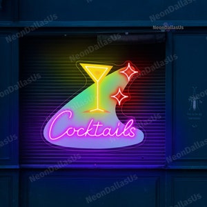 Cocktail Neon Leuchtreklame Cocktail LED-Licht Cocktail Lounge Leuchtreklame Bar geöffnet Benutzerdefinierte Bar Shop Dekor Cocktailbar Leuchtreklame Wall Art Business Leuchtreklame