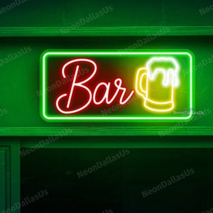 Bar Beer Neon Sign Bar LED Light Beer Led Neon Sign Bar Open Sign Custom Bar Beer Decors Wall Sign Personalized Beer Bar LED Sign Home Bar