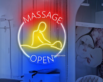 Massage Open Neon Sign Massage Open Beauty Salon Shop Led Light Custom Spa Beauty Shop Decors Open Shop Neon Light Massage Shop Wall Art