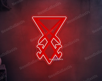 Sigil Of Lucifer Neon Sign Occult Symbol Satanism Satan Satanic Satanism Wall Decor Occult Wall Art Gothic Wall Sign Halloween Decor Gothic