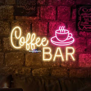 コーヒーバーサイン コーヒーネオンサイン ホームコーヒーバー装飾 新築祝いギフト キッチン壁装飾 コーヒーバーカートサイン オフィス休憩室サイン