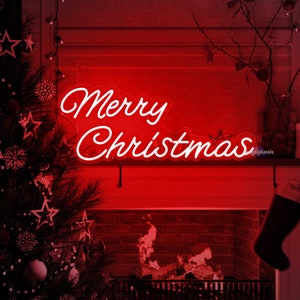 Merry Christmas Sign Merry Christmas Light Up Merry Christmas Neon Sign Christmas Decor Sign Christmas Wall Art Christmas Decor Winter Decor