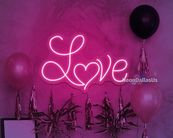 Liebe Neon Schild Valentines Neon Schild Herz Neon Schild Valentines Decor Custom Handmade Neon Schild Paar Geschenk Herz LED Licht Hochzeit Neon Schild