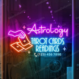 Astrologie Tarot Karten Lesen Leuchtreklame Benutzerdefinierte Tarot LED-Schild Wahrsagerin Zeichen Psychic Reader Tarot Karte Leuchtreklame Psychische Tarot LED-Schild