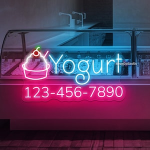 Yogurt Neon Sign Yogurt LED Light Custom Yogurt Ice Cream Shop Lights Yogurt Open Shop Decors Yogurt Shop Sign Yogurt Wall Art Opening Gifts