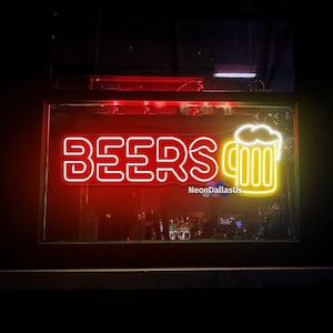 Beer Sign Lighted Beer Sign Led Neon Custom Neon Sign For Bar Pub Beer Cold Beer Neon Sign For Wall Decor Kitchen Neon Sign Mancave Sign