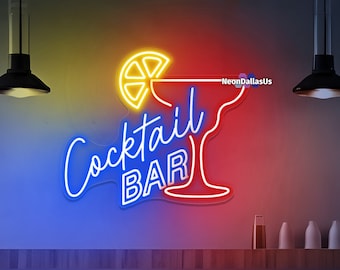 Cocktails Neon Sign Open Cocktails Bar Neon Sign Open Bar Led Sign Bar Decoration Neon Light Custom Bar Shop Neon Sign Business Neon Sign