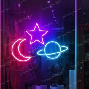 Signo de neón LED psíquico Tarot psíquico Luna Estrellas Luz de neón Signo LED psíquico Signo de adivino Lector psíquico Tarjeta de tarot Signo de neón personalizado