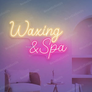 Waxing Neon Sign Waxing & Spa Beauty Salon Sign Esthetics Salon Sign Waxing Room Wall Decor Body Waxing Sign Spa Salon Wall Art Salon Gifts