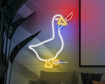 Goose with knife Neon Light, Goose Led Sign, Goose Neon Sign, Goose Led Sign, Funny Goose Neon Sign, Goose Neon Light Custom Neon Sign
