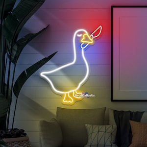 Goose with knife Neon Light, Goose Led Sign, Goose Neon Sign, Goose Led Sign, Funny Goose Neon Sign, Goose Neon Light Custom Neon Sign