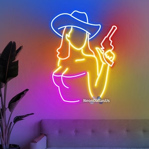 Cowgirl Neon Sign Cowboy Neon Light Western Neon Sign Decor Cowgirl LED Light Decor Western Cowboy Wall Decor Cowboy Gift Custom Neon Sign