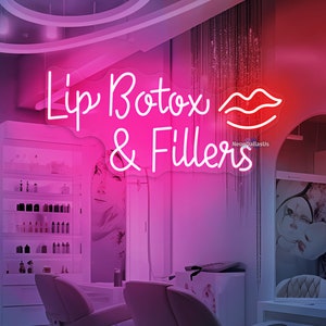 Lip Botox & Fillers Neon Sign Botox Filler Led Neon Light Sign Lip Neon Sign Botox Art Neon Sign For Medspa Décor Injector Spa Studio Decor