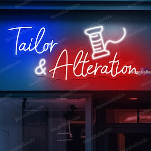 Tailor Alterations Neon Sign Tailor Alterations LED Light Tailor Alterations Sign Personalized Sewing Neon Sign Sewing Room Decors LED Light