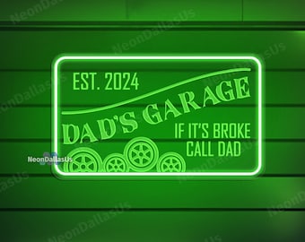 Personalized Name Garage Sign Custom Garage Neon Sign Fathers Day Gift Garage Sign For Dad Garage Decor Garage Wall Art Decors Gifts For Him