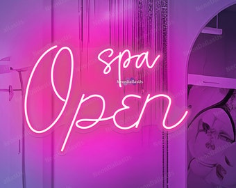 Spa Open Neon Sign Spa LED Light Spa Open Sign Spa Salon Shop Led Light Custom Wall Decor Massage Therapy Body Care Neon Light Business Sign