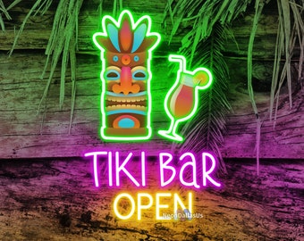 Spersonalizowany znak Tiki, znak baru na plaży, dekoracja baru Tiki, letnia tropikalna dekoracja patio przy basenie, prezent na dzień ojca, znak domu na plaży dla taty