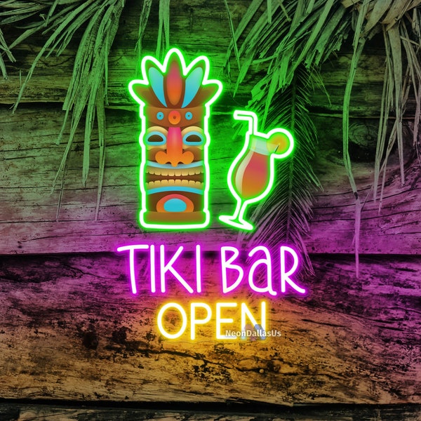 Personalized Tiki Sign, Beach Bar Sign Art Tiki Bar Decor, Summer Tropical Poolside Patio Decor, Father's Day Gift, Beach House Sign For Dad
