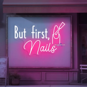 Maar First Nails Neon Sign Nail LED Neon Light Custom Nails Salon Shop Sign Beauty Studio Wall Decor Beauty Room Bar Decoration Business Sign