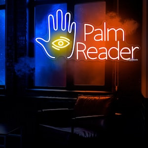 Palm Reader Leuchtreklame Palm Reader Hand LED-Schild Psychische Lesungen Leuchtreklame Psychic Reader Led Schild Tarot Karte Neonlicht Psychische Wanddekore